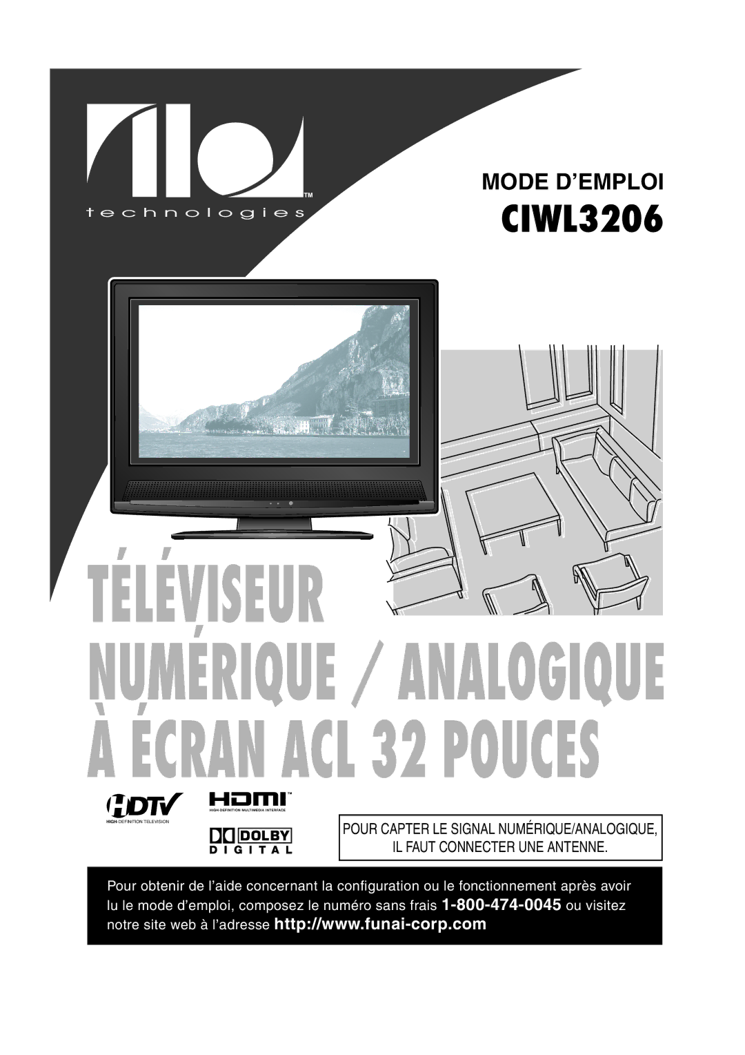 FUNAI CIWL3206 owner manual Mode D’EMPLOI 