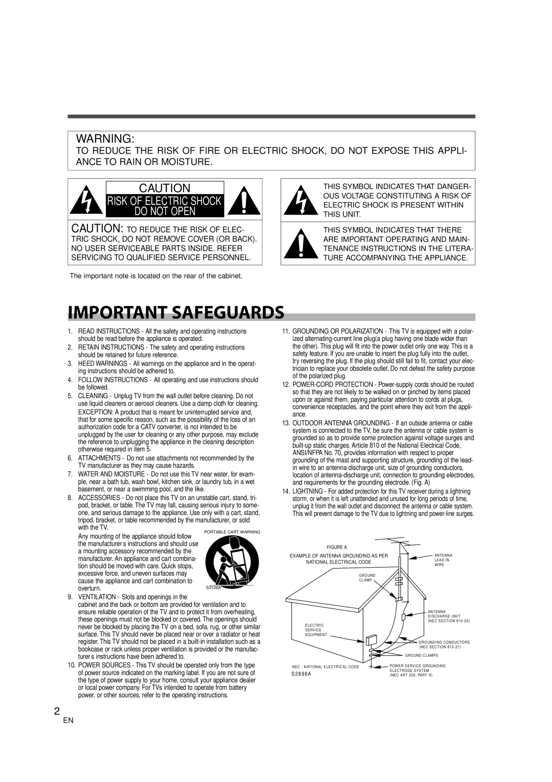 FUNAI CIWL3706 owner manual Important Safeguards 