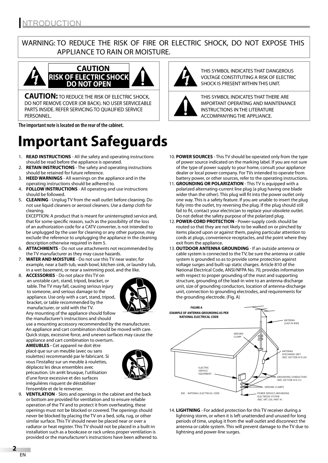 FUNAI CR130DR8 owner manual Important Safeguards, Introduction, Risk Of Electric Shock Do Not Open 