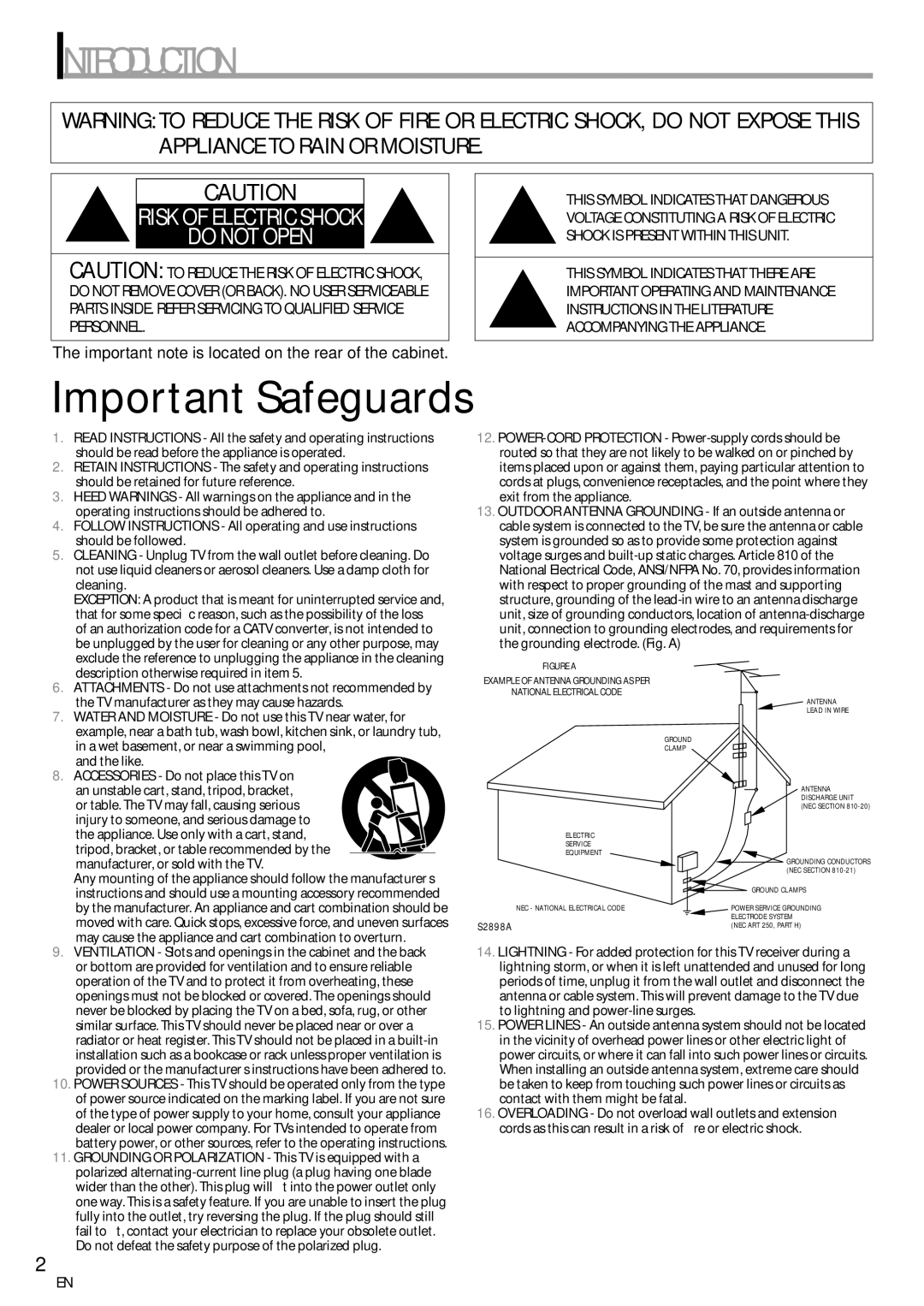 FUNAI CR130TT8 owner manual Introduction, Important note is located on the rear of the cabinet 