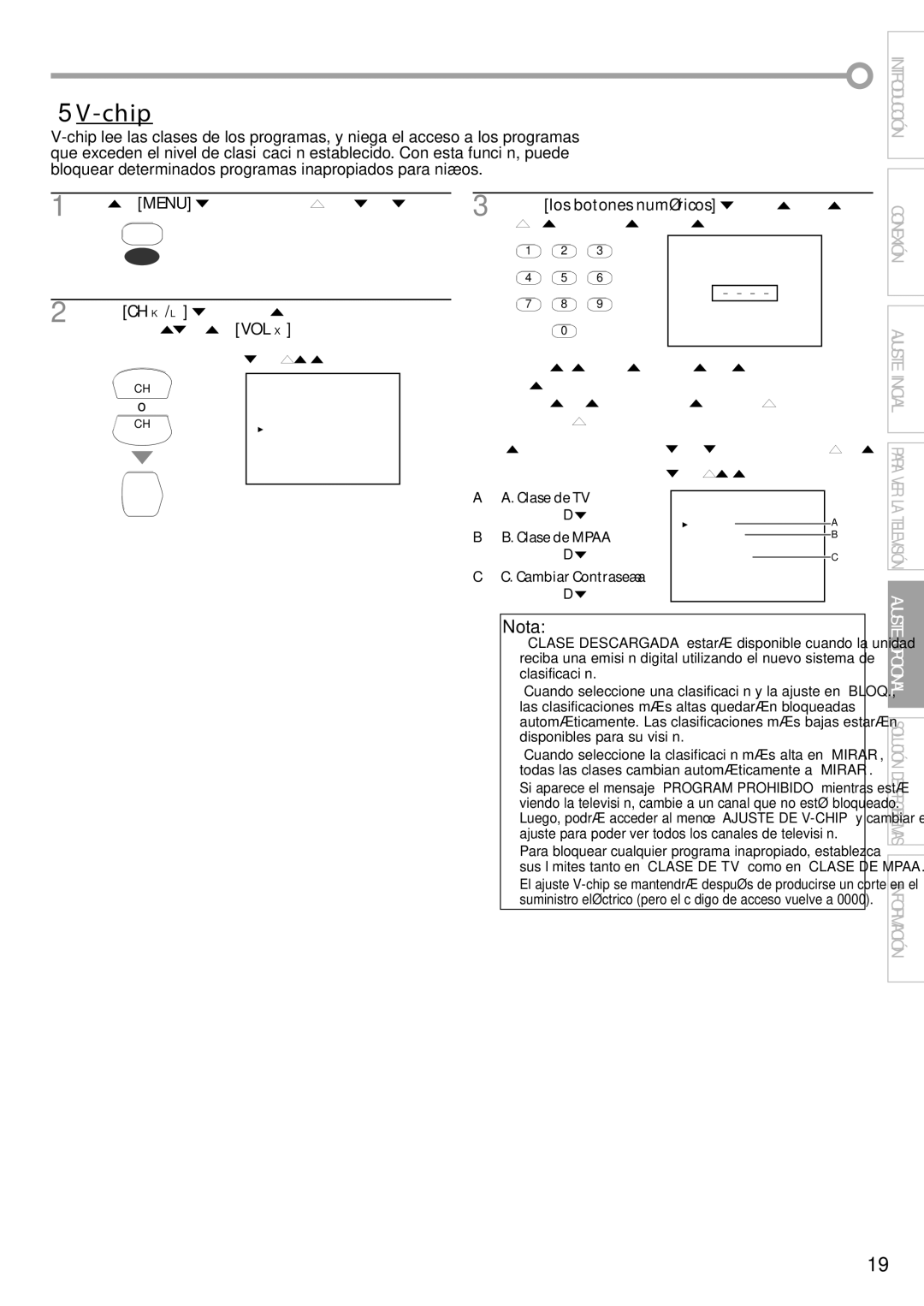 FUNAI CR130TT8 owner manual Cuando no haya configurado su contraseña, introduzca, Dpágina 