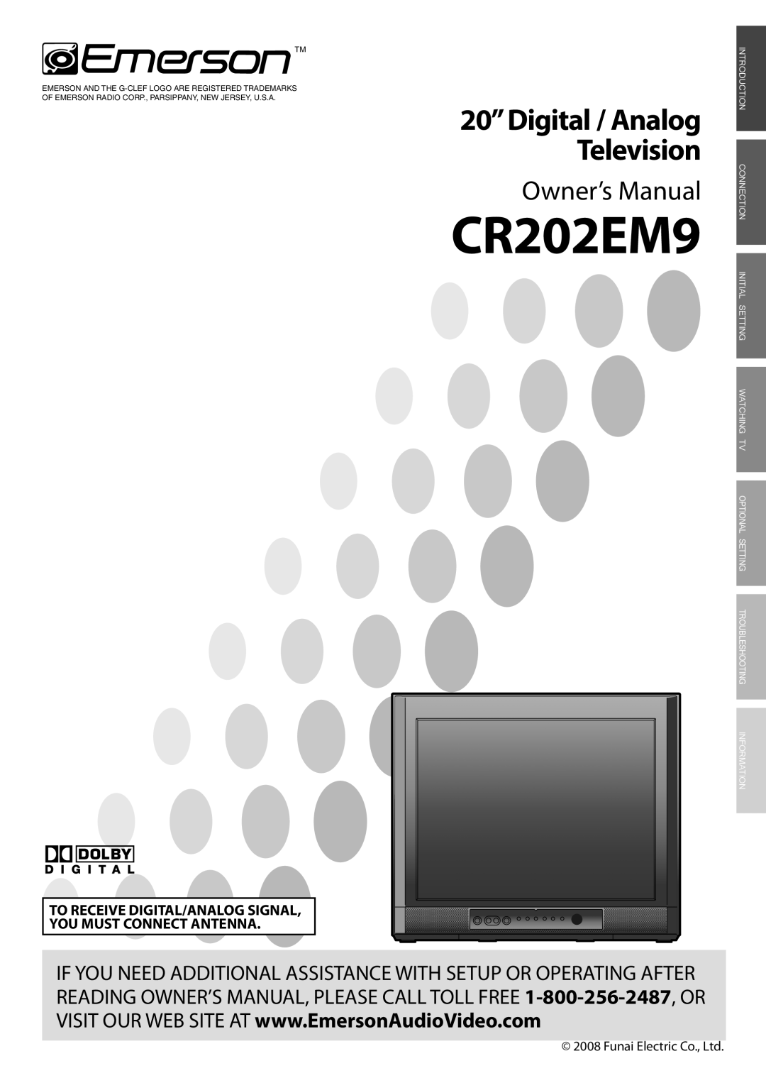 FUNAI CR202EM9 owner manual To Receive DIGITAL/ANALOG SIGNAL, YOU Must Connect Antenna 