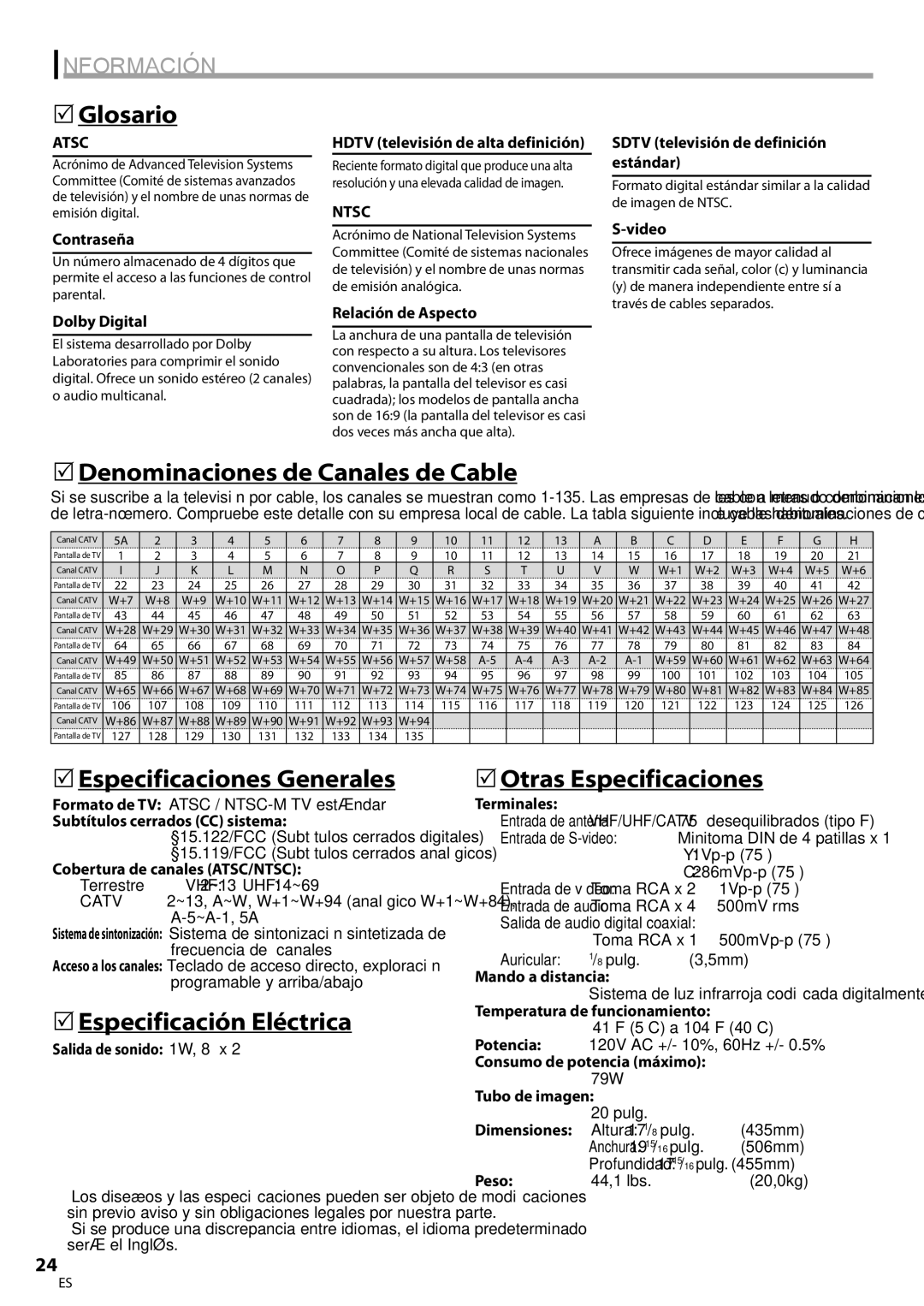 FUNAI CR202EM9 owner manual Información 