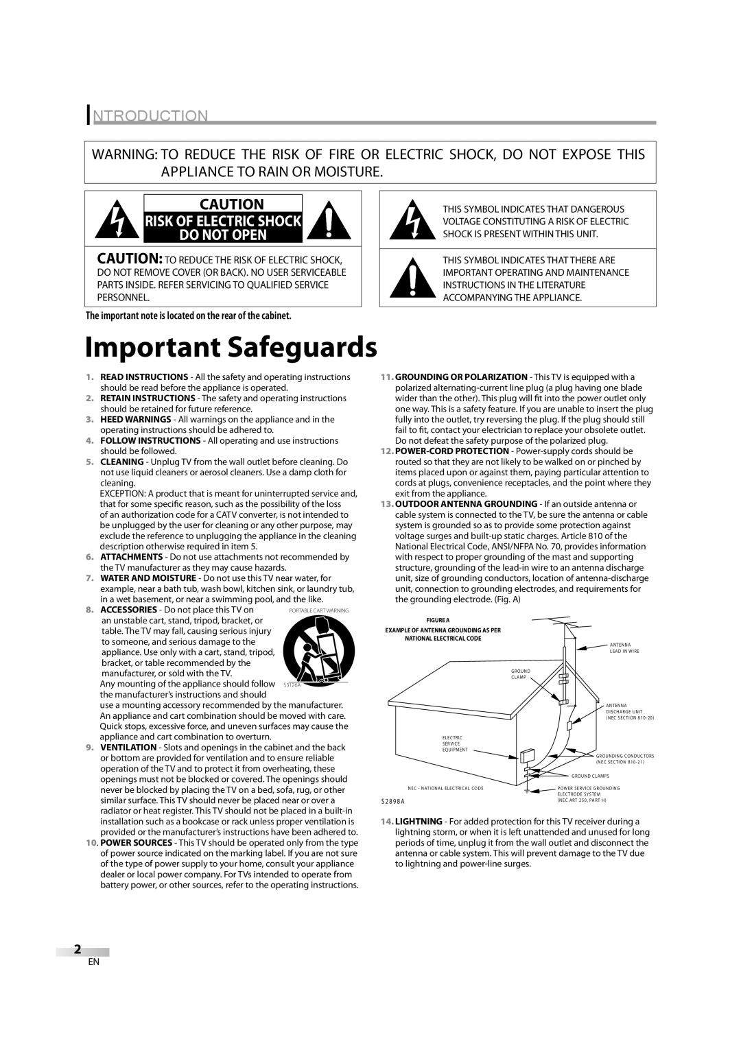 FUNAI CR202TT9 owner manual Introduction, Important note is located on the rear of the cabinet 