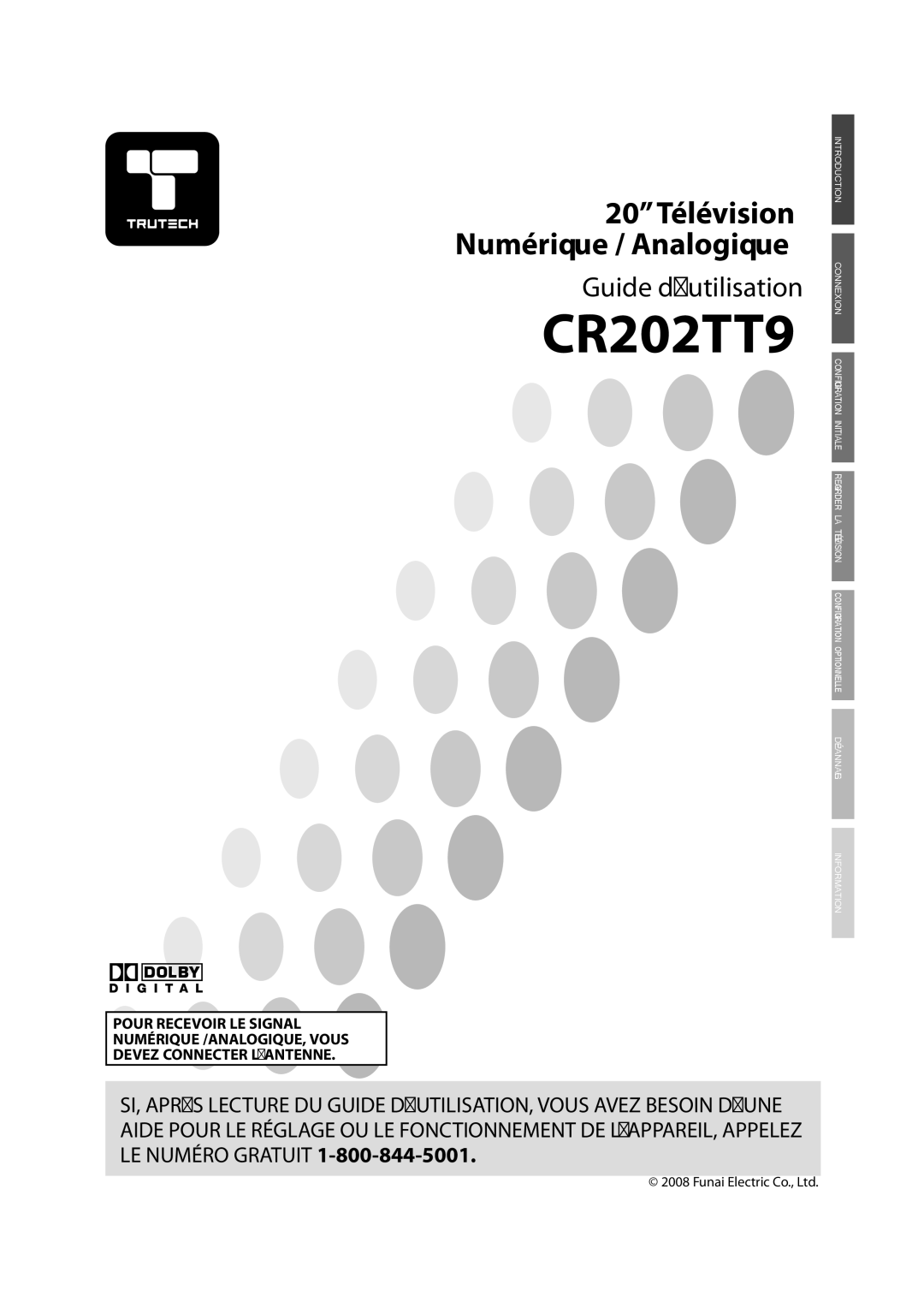 FUNAI CR202TT9 owner manual 20 Télévision Numérique / Analogique 