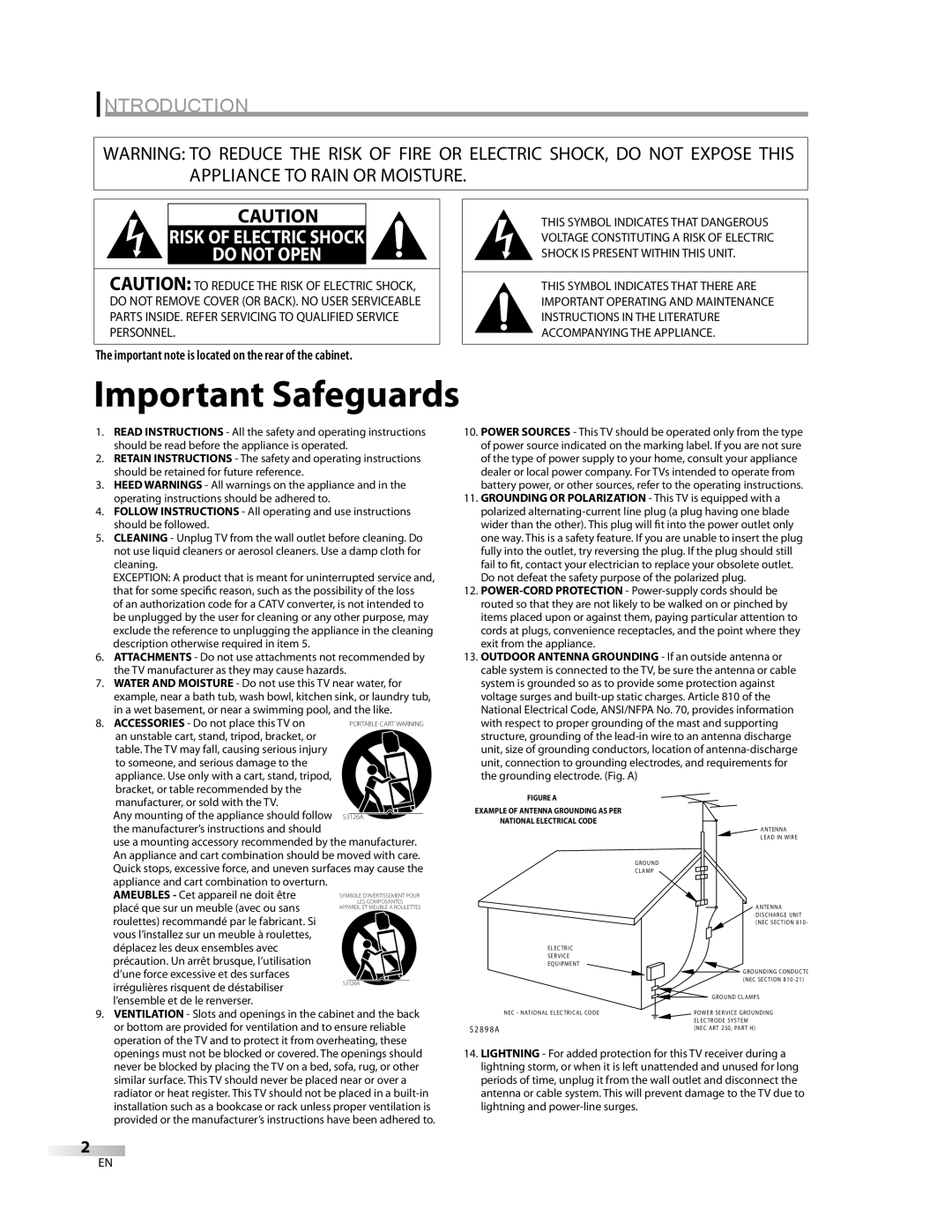 FUNAI CR270TT8 owner manual Introduction, Important note is located on the rear of the cabinet 