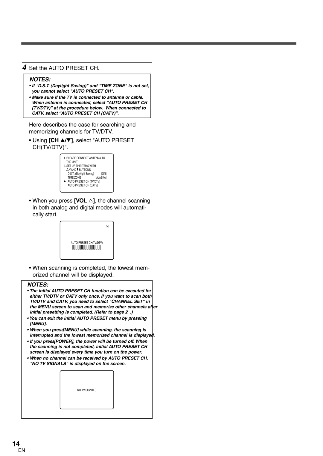 FUNAI CR272IL8 owner manual Set the Auto Preset CH, You can exit the initial Auto Preset menu by pressing Menu 