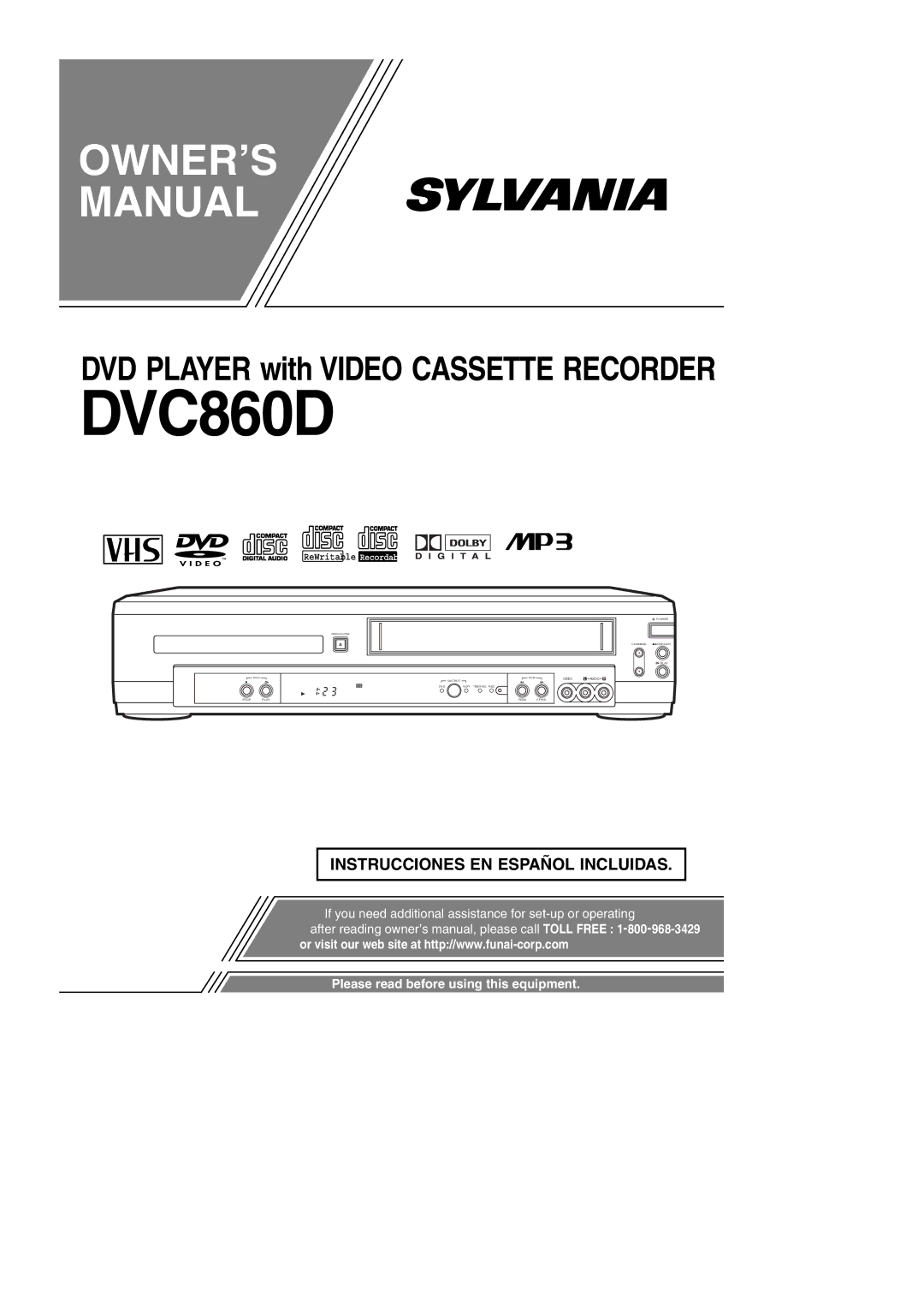 FUNAI DVC860D owner manual 