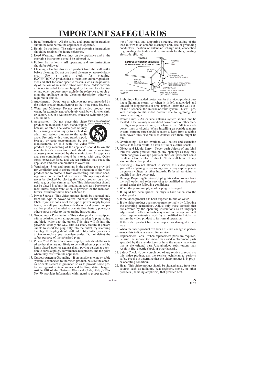 FUNAI DVC860D owner manual Important Safeguards 