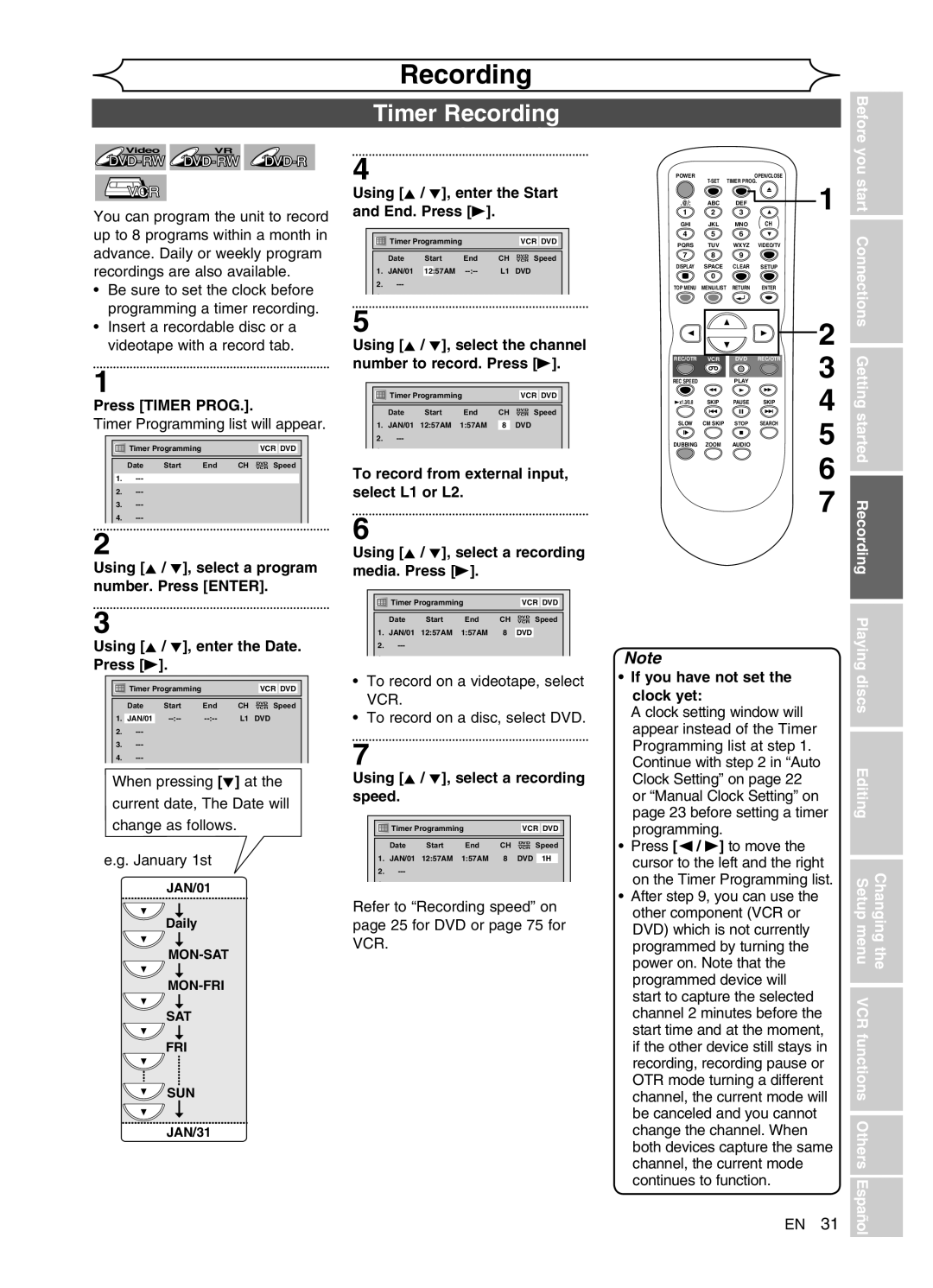 FUNAI DVR90VG manual Timer Recording 