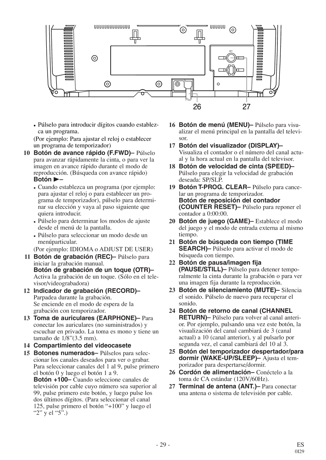 FUNAI EC313E owner manual Botón de grabación de un toque OTR 