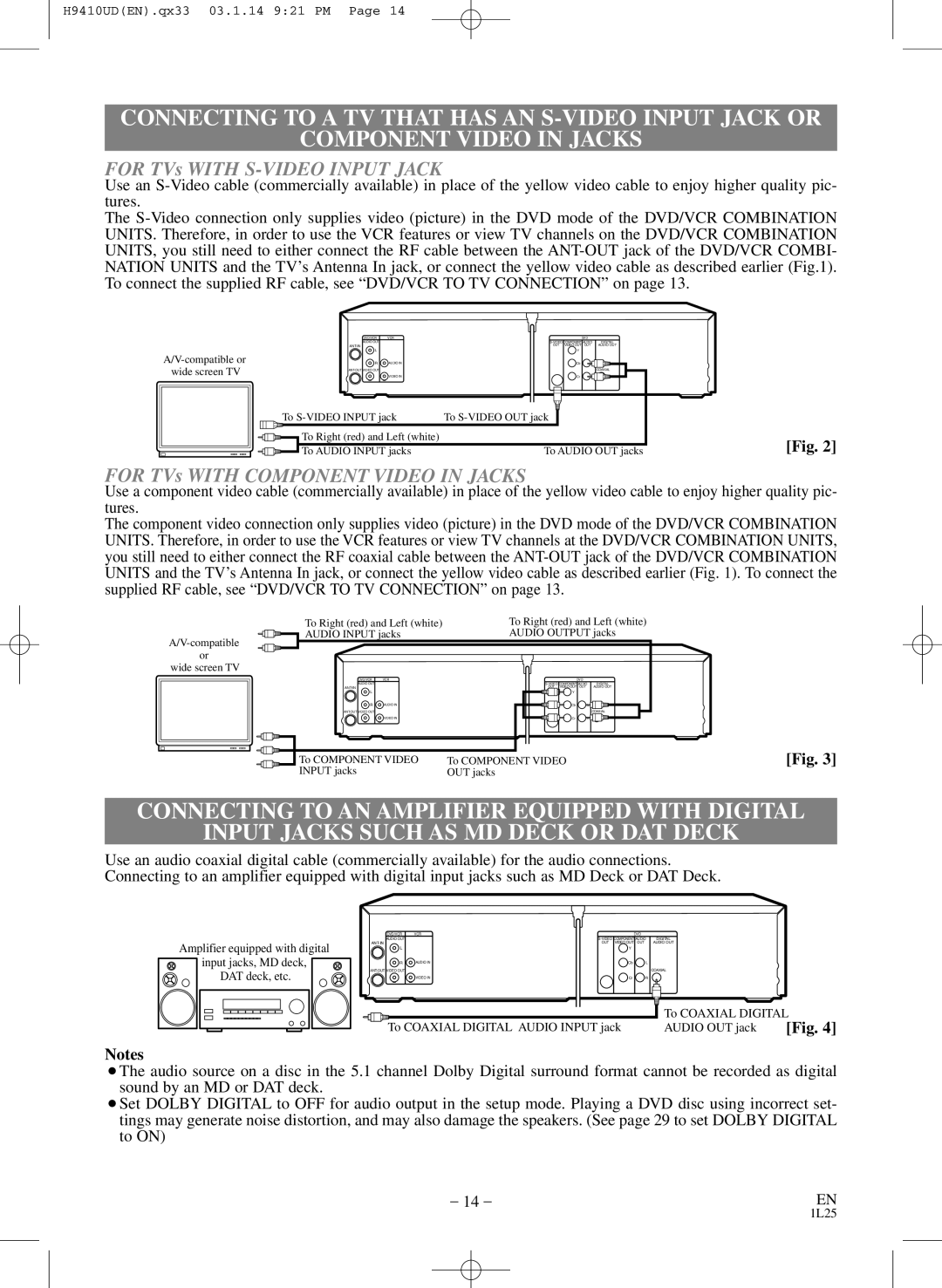 FUNAI EWD2203 owner manual For TVs with S-VIDEO Input Jack 