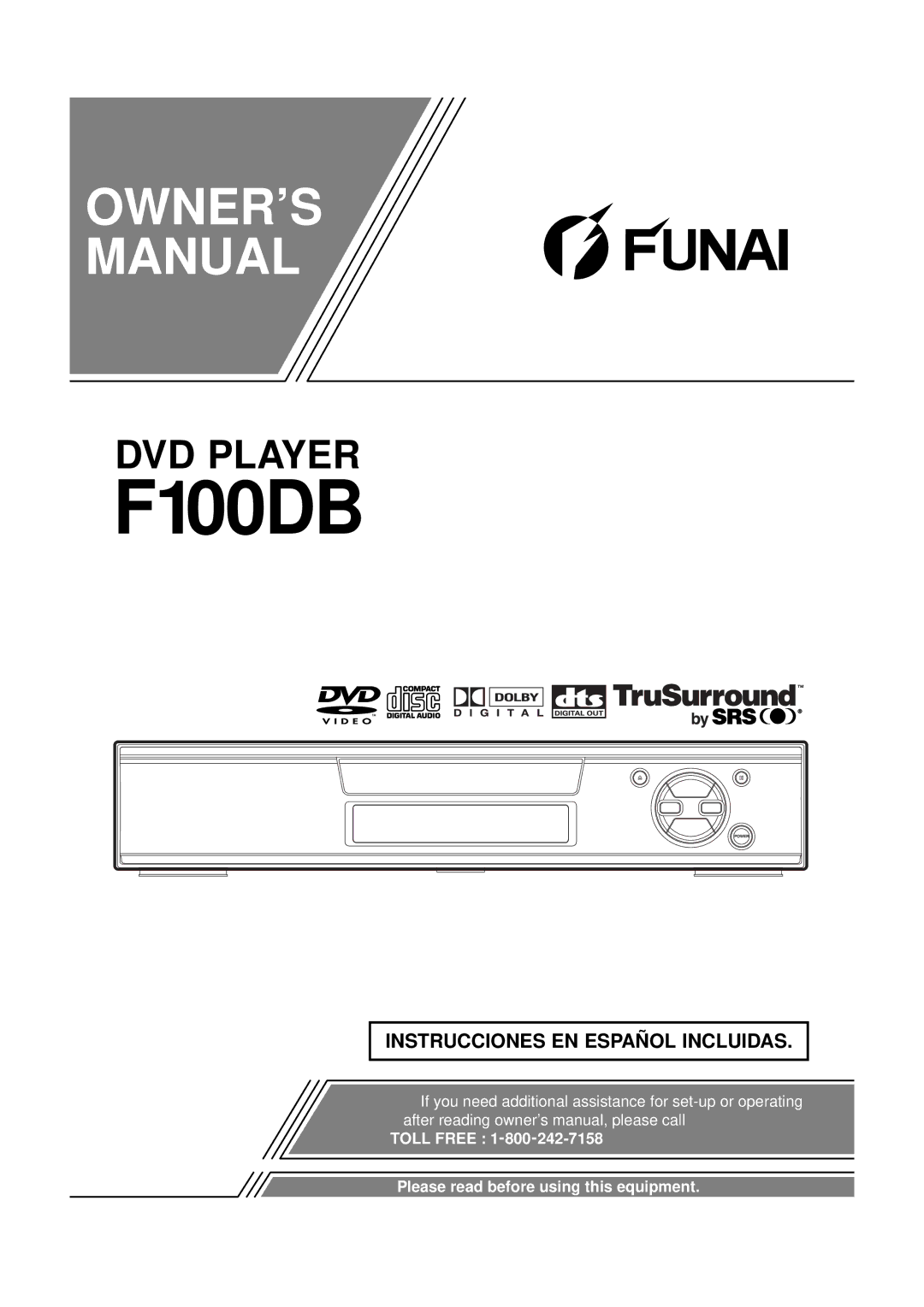 FUNAI F100DB owner manual 