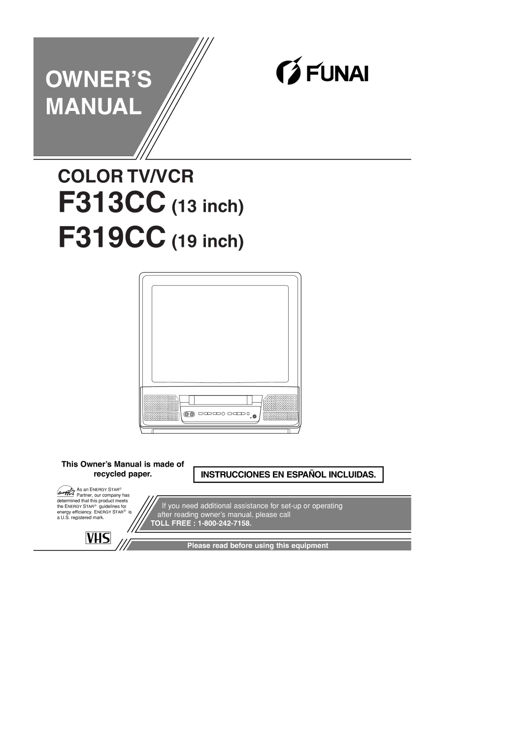 FUNAI owner manual F313CC F319CC 