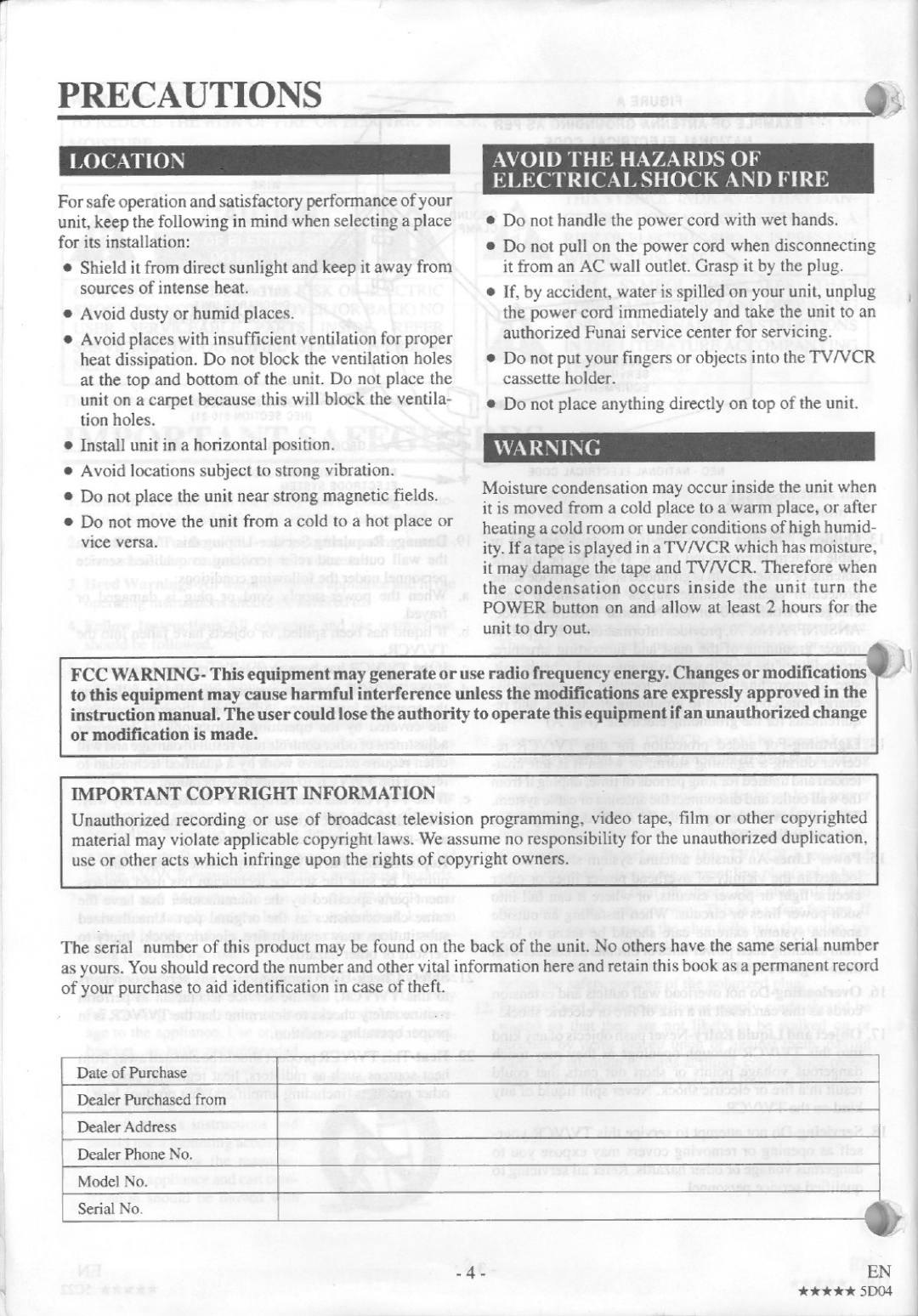 FUNAI F9TRF1 manual 