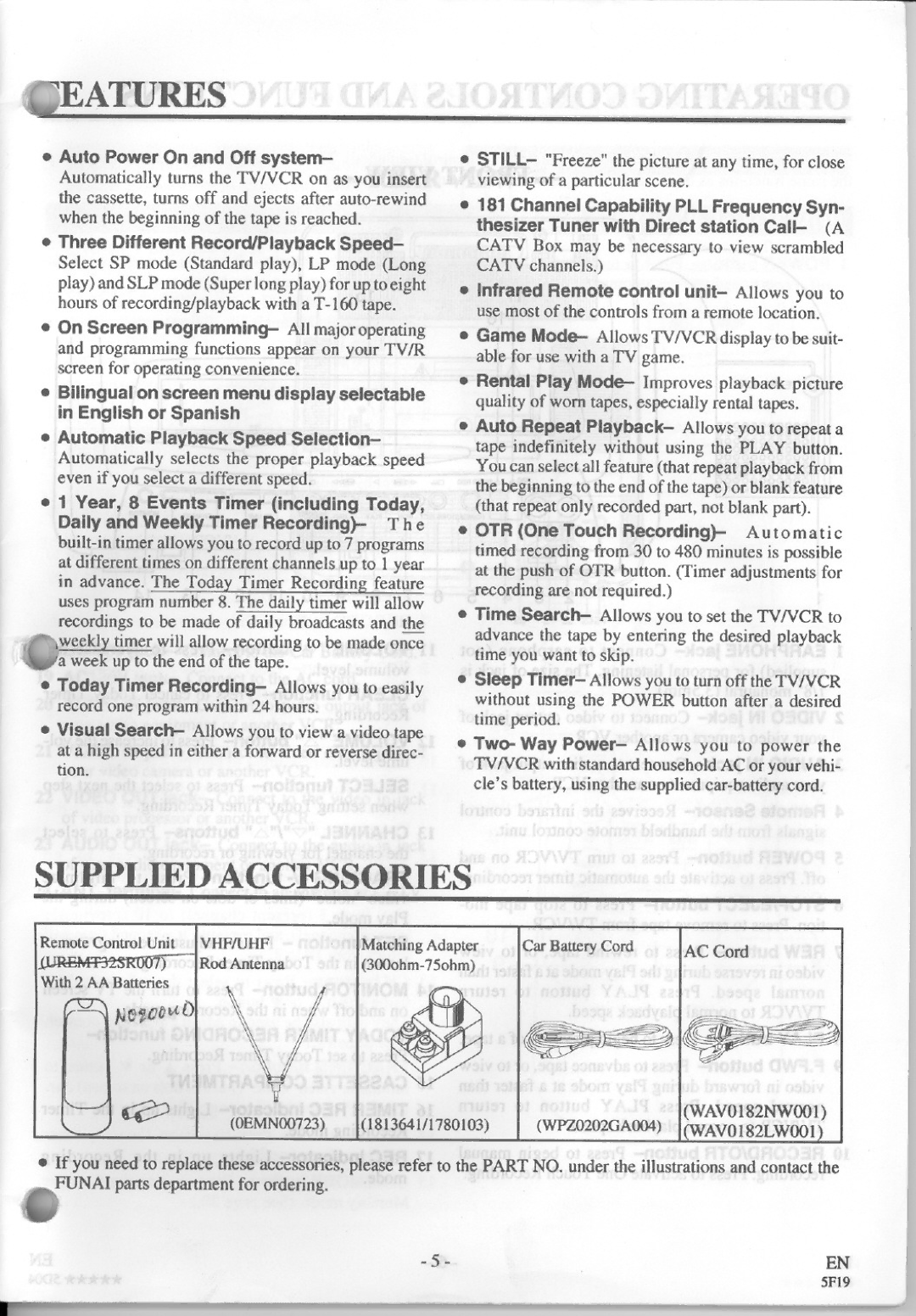 FUNAI F9TRF1 manual 