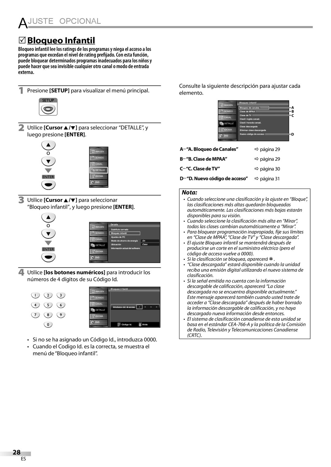 FUNAI LD195EMX owner manual 5Bloqueo Infantil, Infantil i il, Bloqueo l infantil i il 