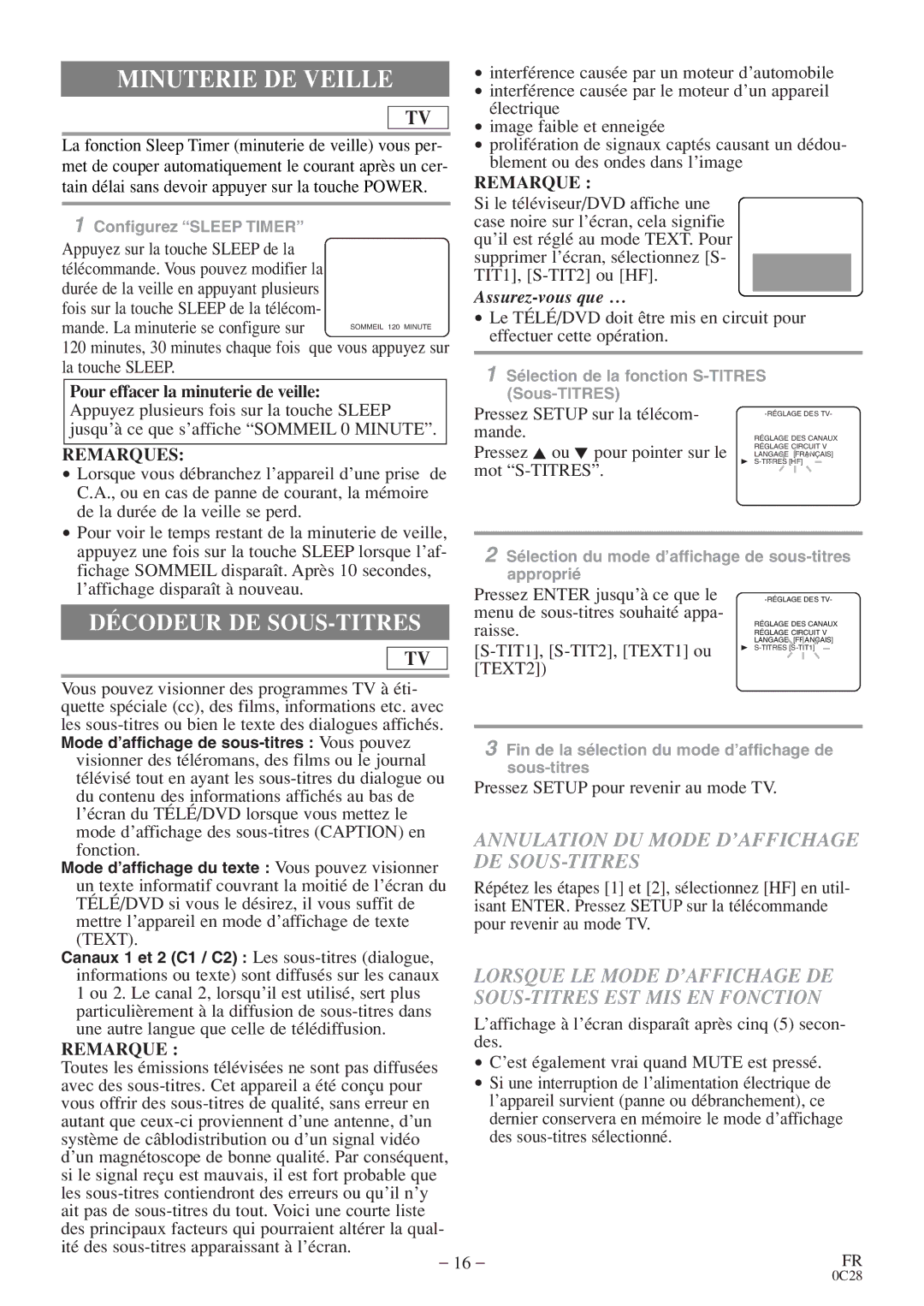 FUNAI MGD134 owner manual Minuterie DE Veille, Pour effacer la minuterie de veille, Text 