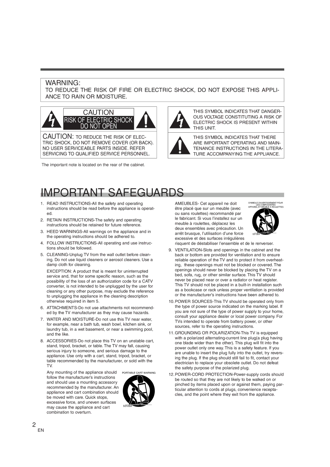 FUNAI MJ427GG manual Important Safeguards 