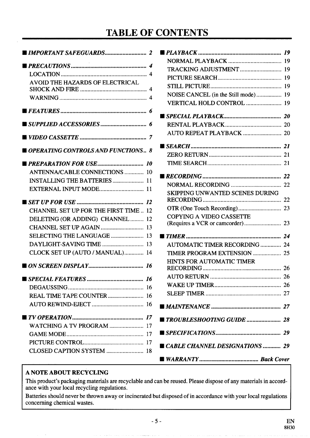 FUNAI SC3913 manual 