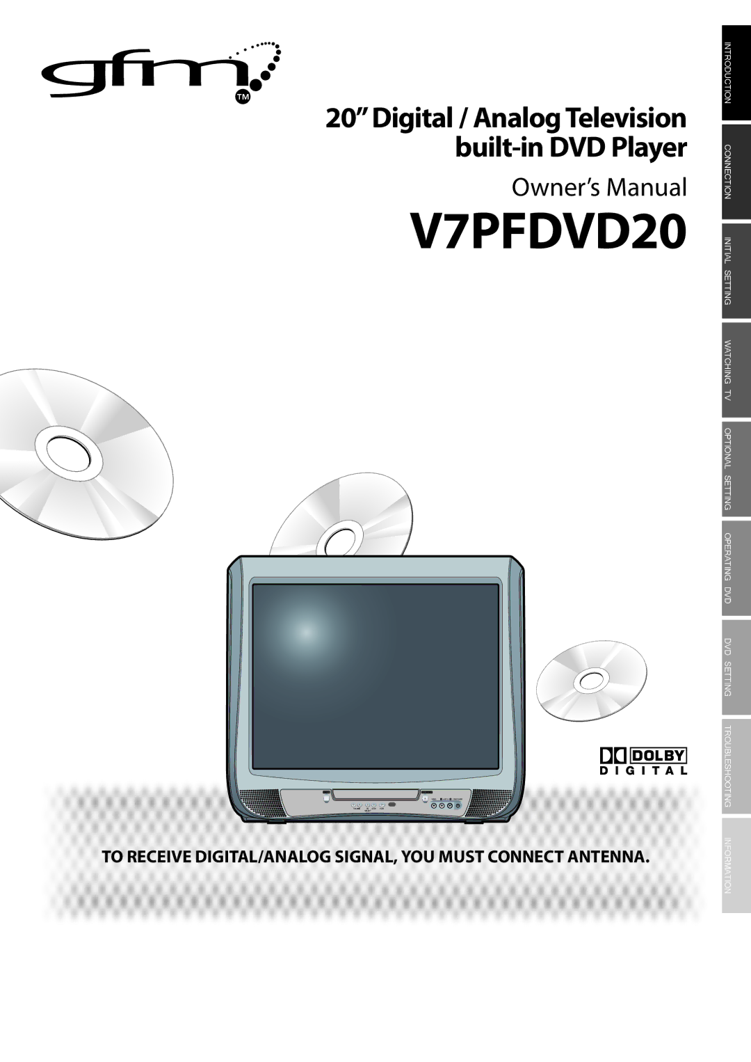 FUNAI V7PFDVD20 owner manual 