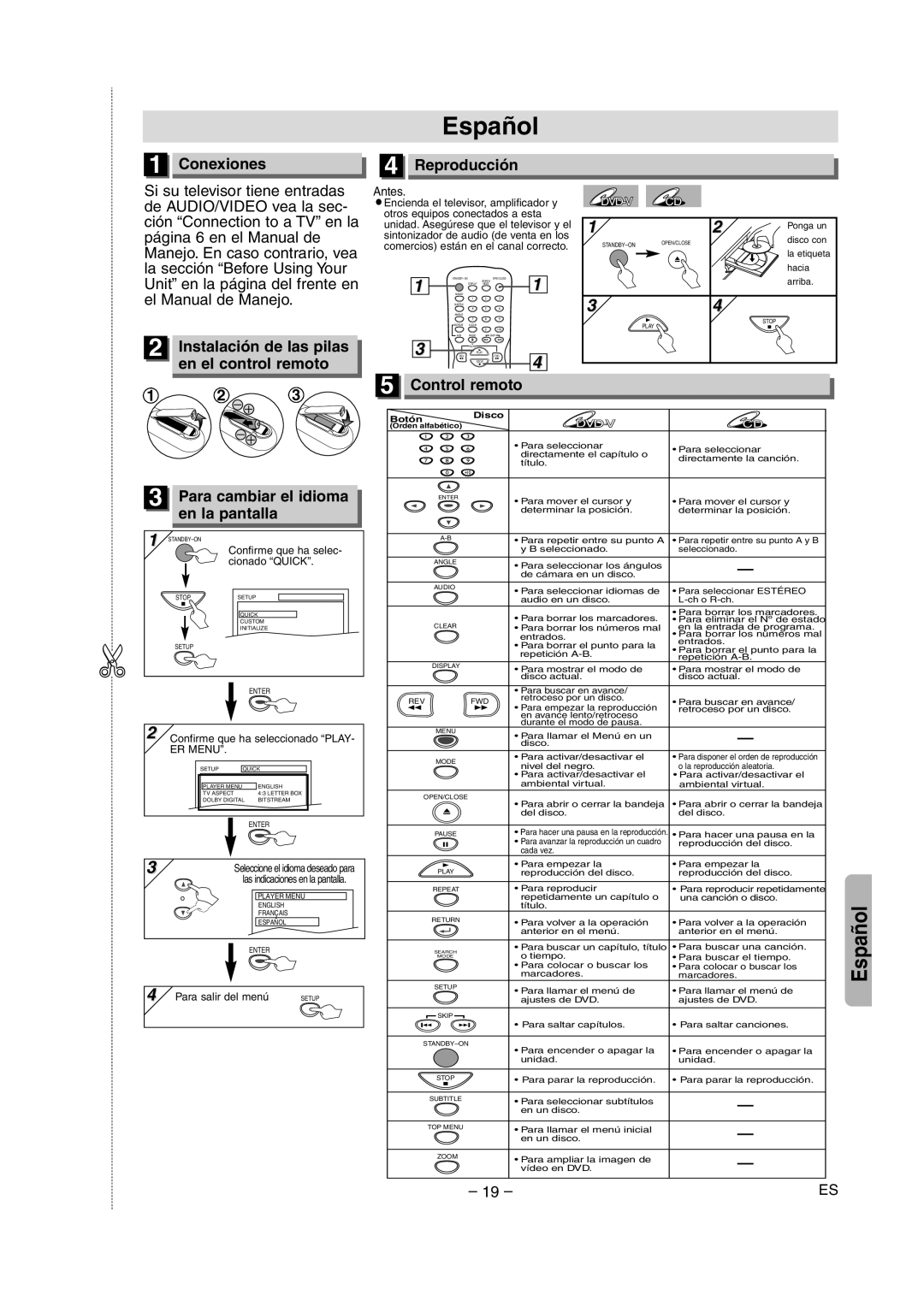 FUNAI WV205F owner manual Español 