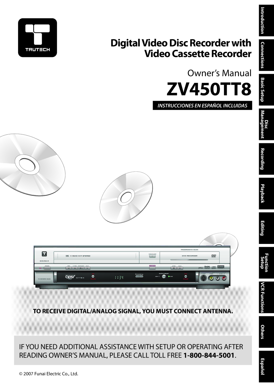 FUNAI ZV450TT8 owner manual 