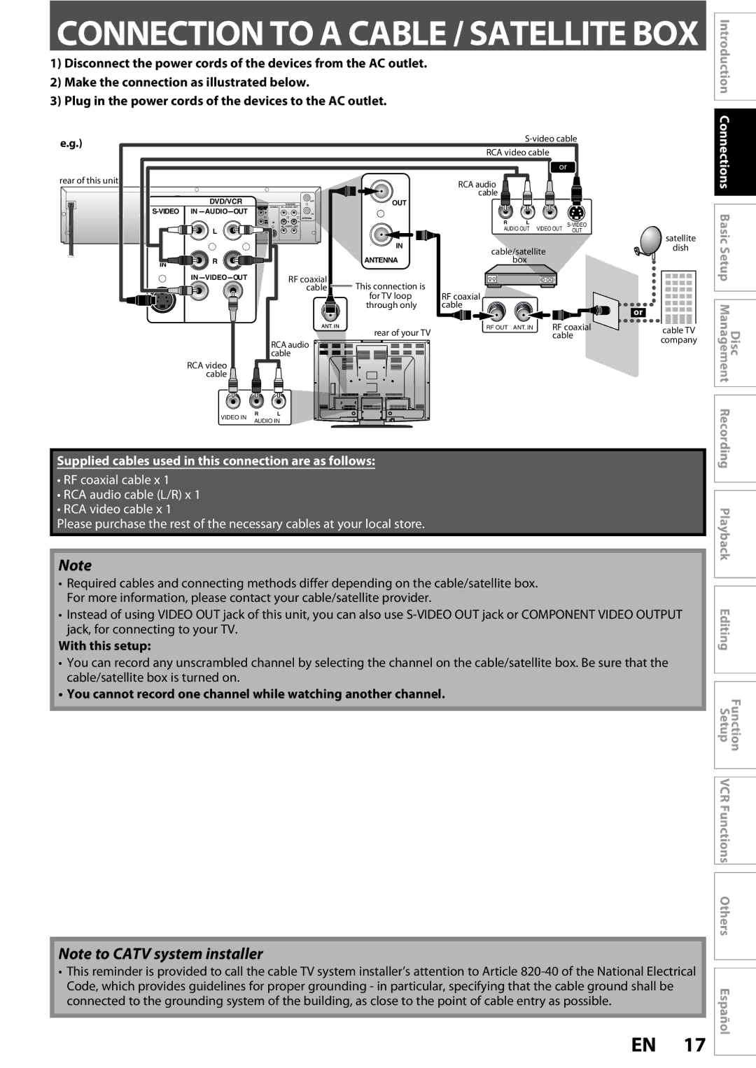 FUNAI ZV450TT8 owner manual Introduction, With this setup 