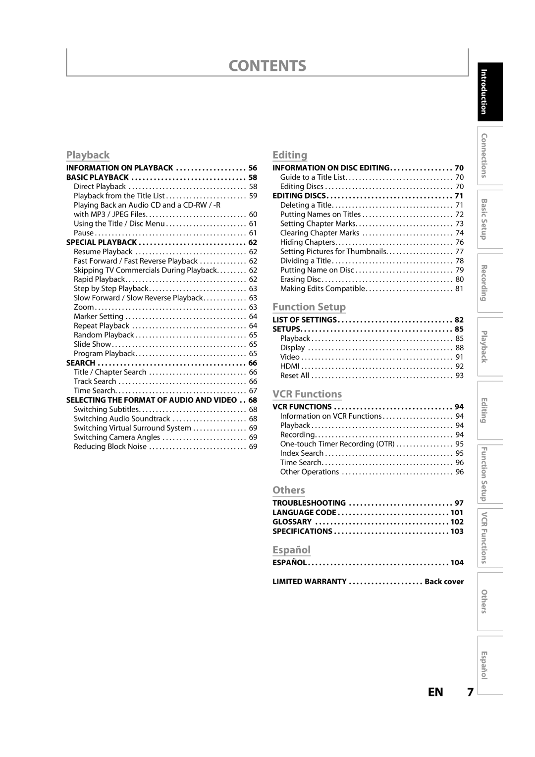 FUNAI ZV457MG9 A owner manual Contents 