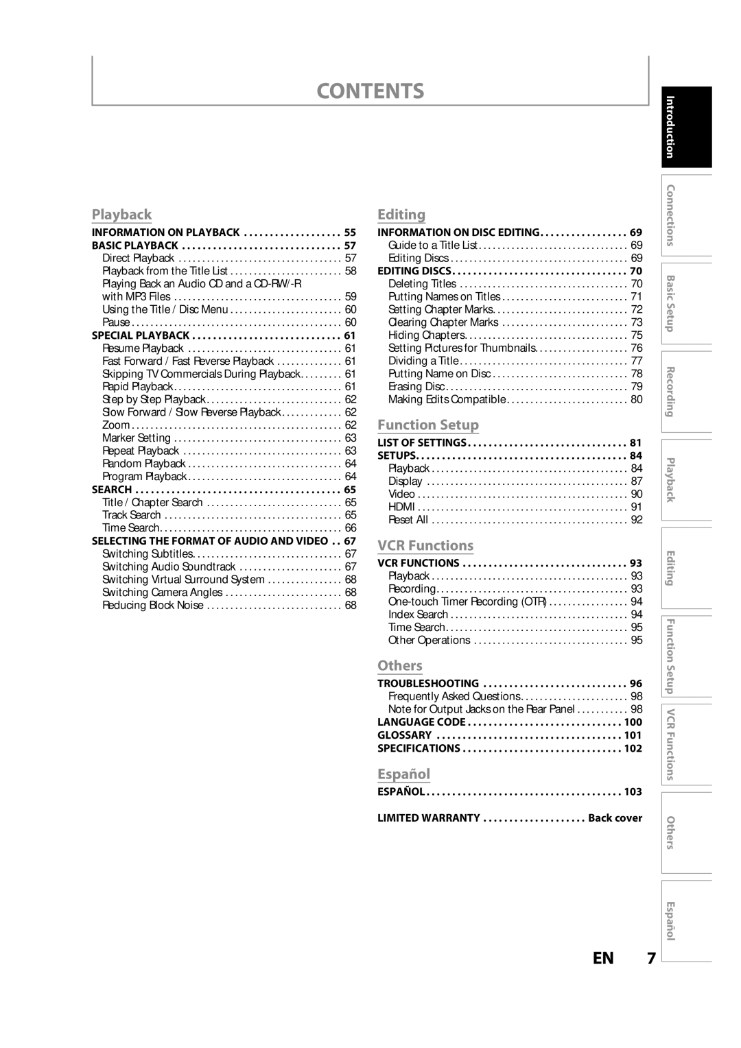 FUNAI ZV457MG9 owner manual Contents 