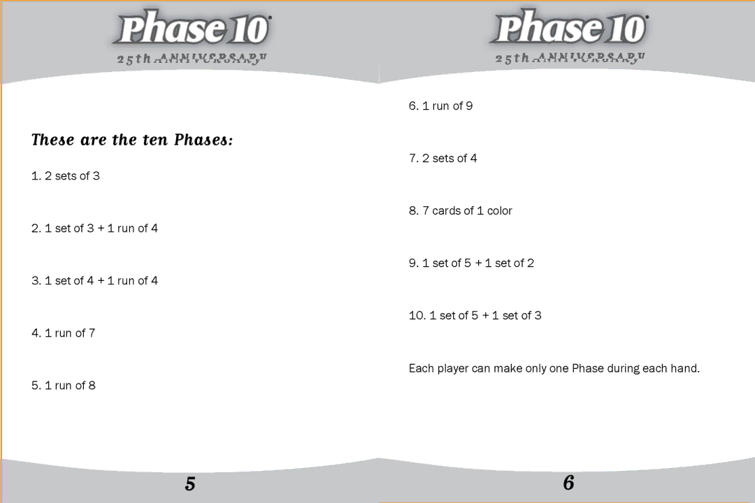 Fundex Games 9923 manual These are the ten Phases 