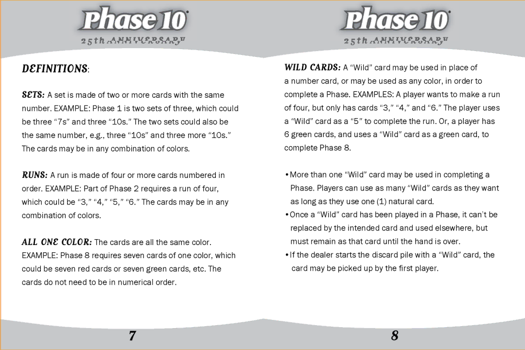 Fundex Games 9923 manual Definitions, Sets a set is made of two or more cards with the same 