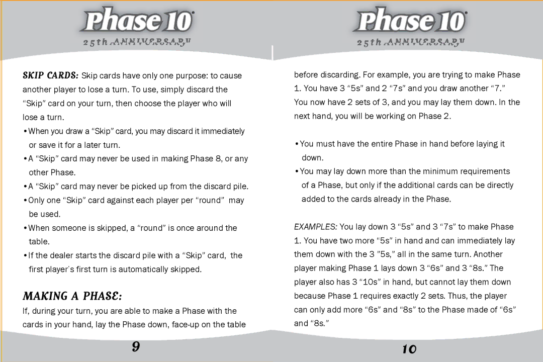 Fundex Games 9923 manual Making a Phase 