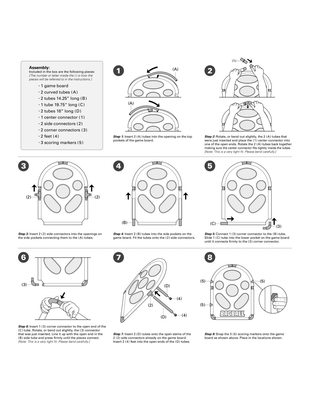 Fundex Games Bagball manual Assembly 