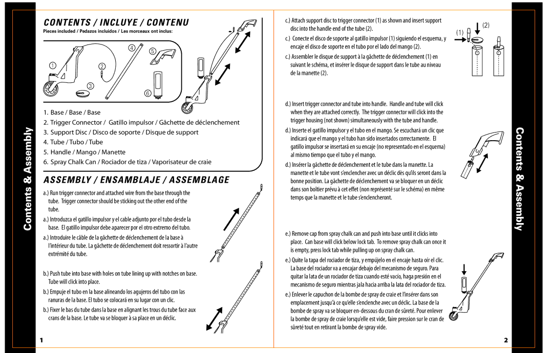 Fundex Games Chalk Line Express manual Contents / Incluye / Contenu 