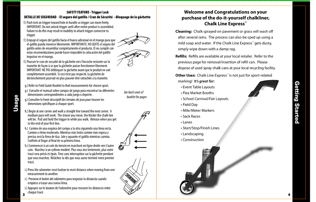 Fundex Games Chalk Line Express manual Usage, Getting Started 