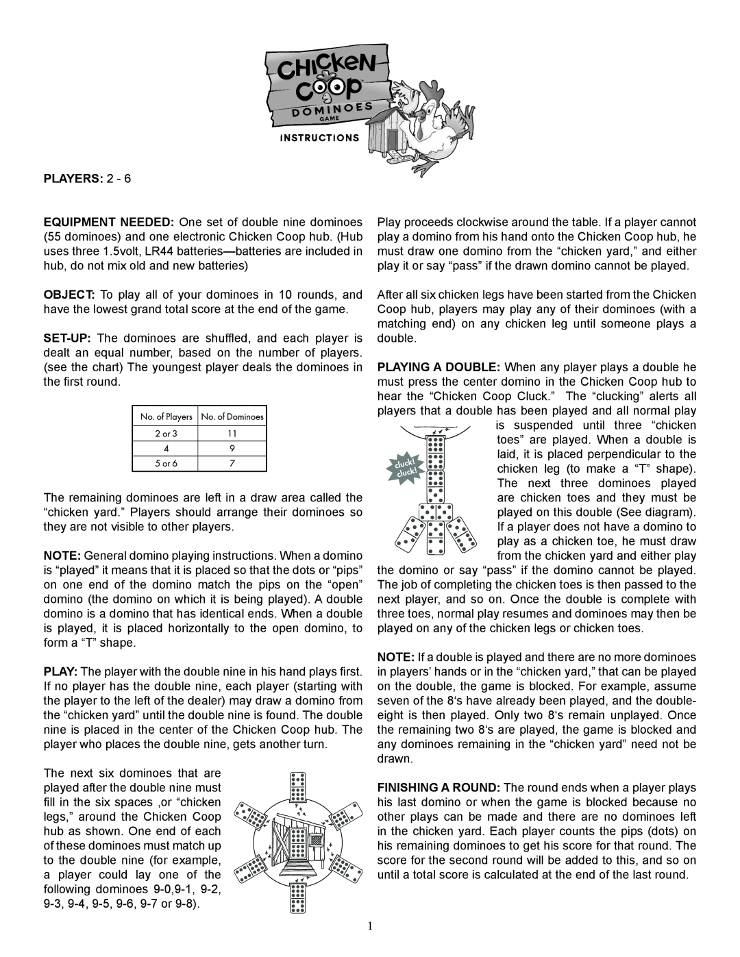 Fundex Games Chicken Coop manual Players 2 