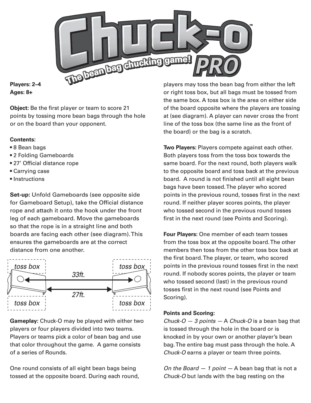 Fundex Games Chuck-O Pro manual 