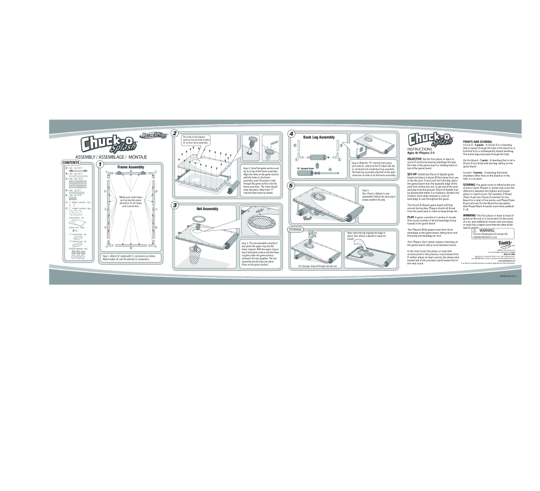 Fundex Games 0873, Chuck-O Splash manual Assembly / Assemblage / Montaje 