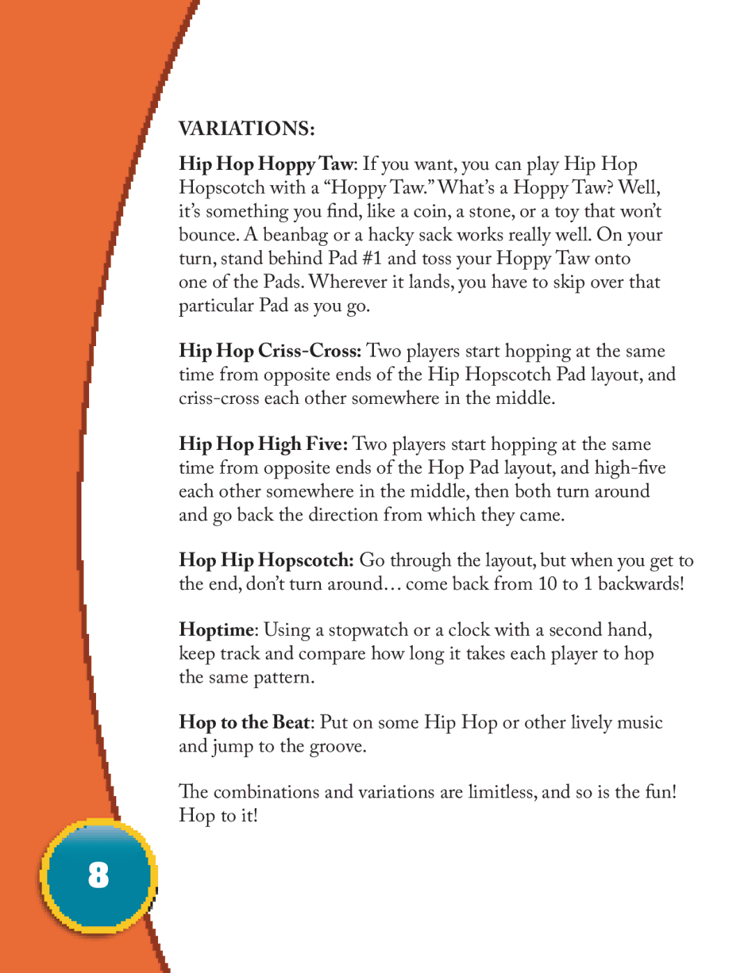 Fundex Games Hip Hopscotch manual Variations 