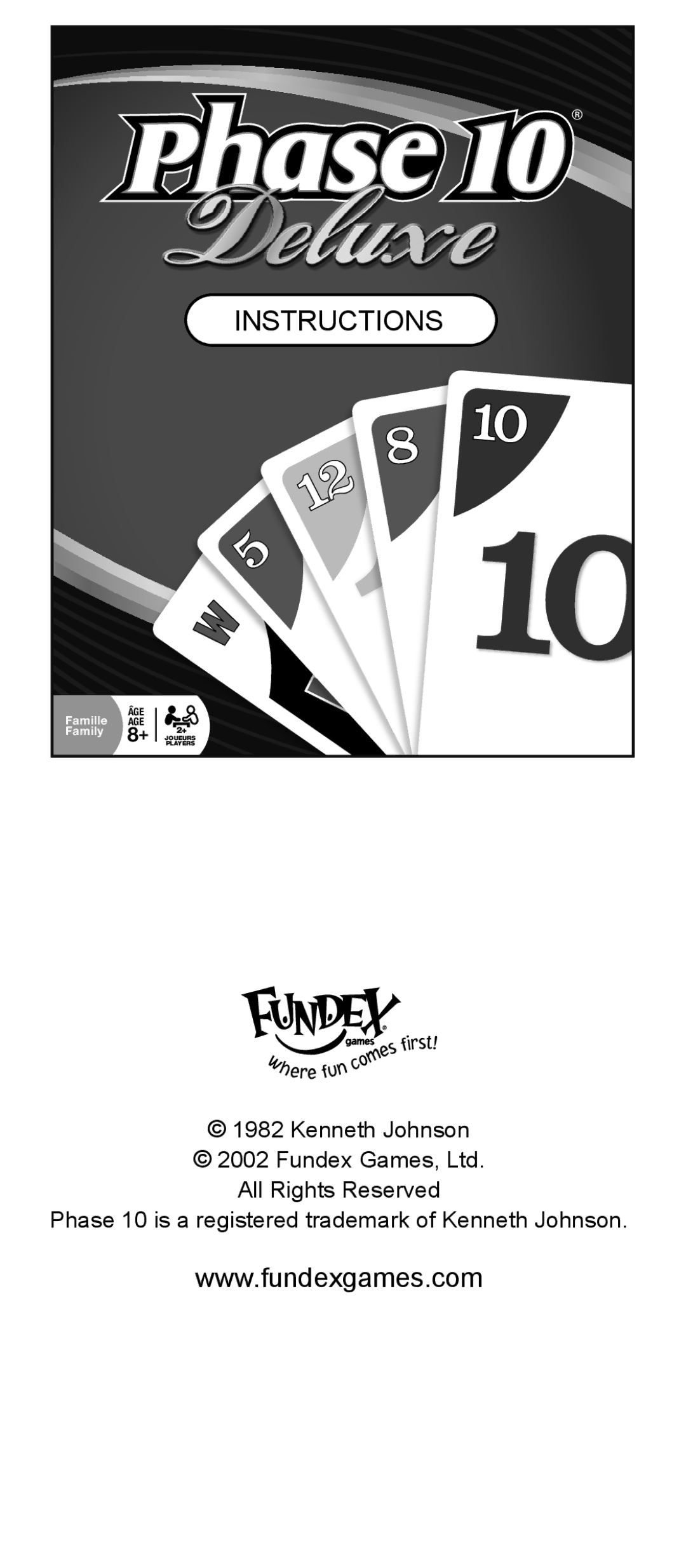 Fundex Games Phase 10 Deluxe manual Instructions 