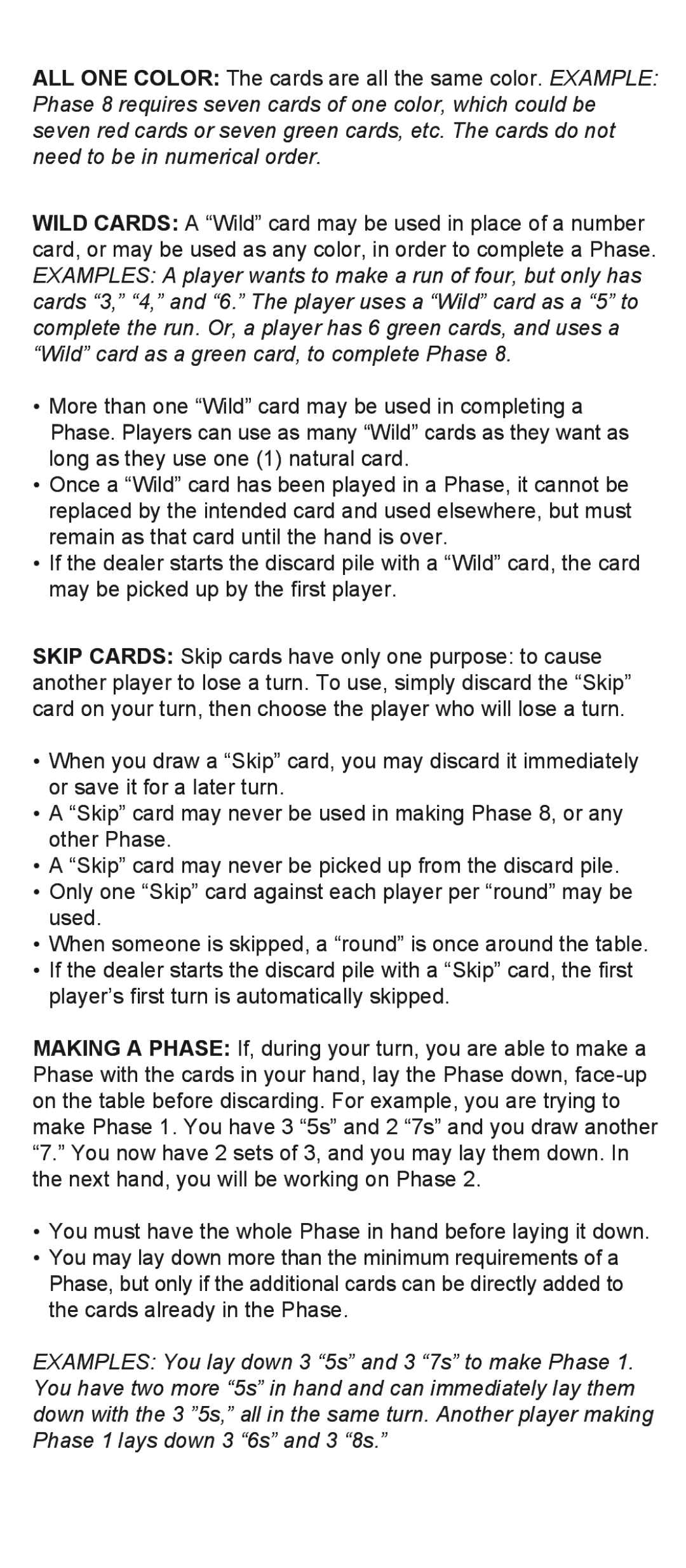 Fundex Games Phase 10 Deluxe manual 