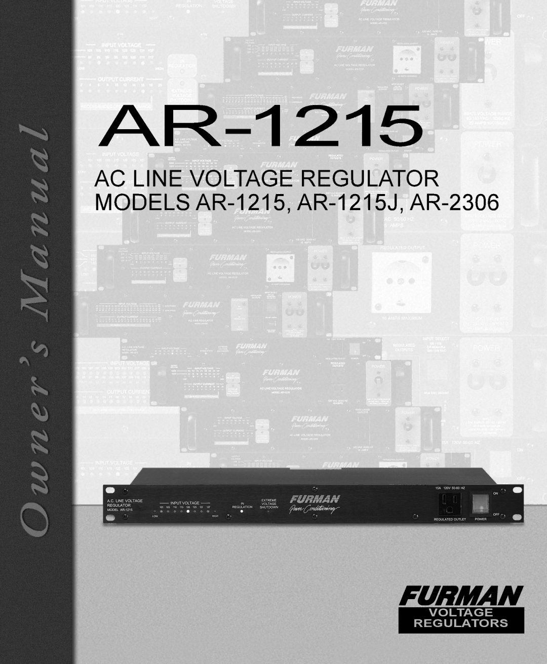 Furman Sound AR-2306, AR-1215J manual Voltage Regulators 