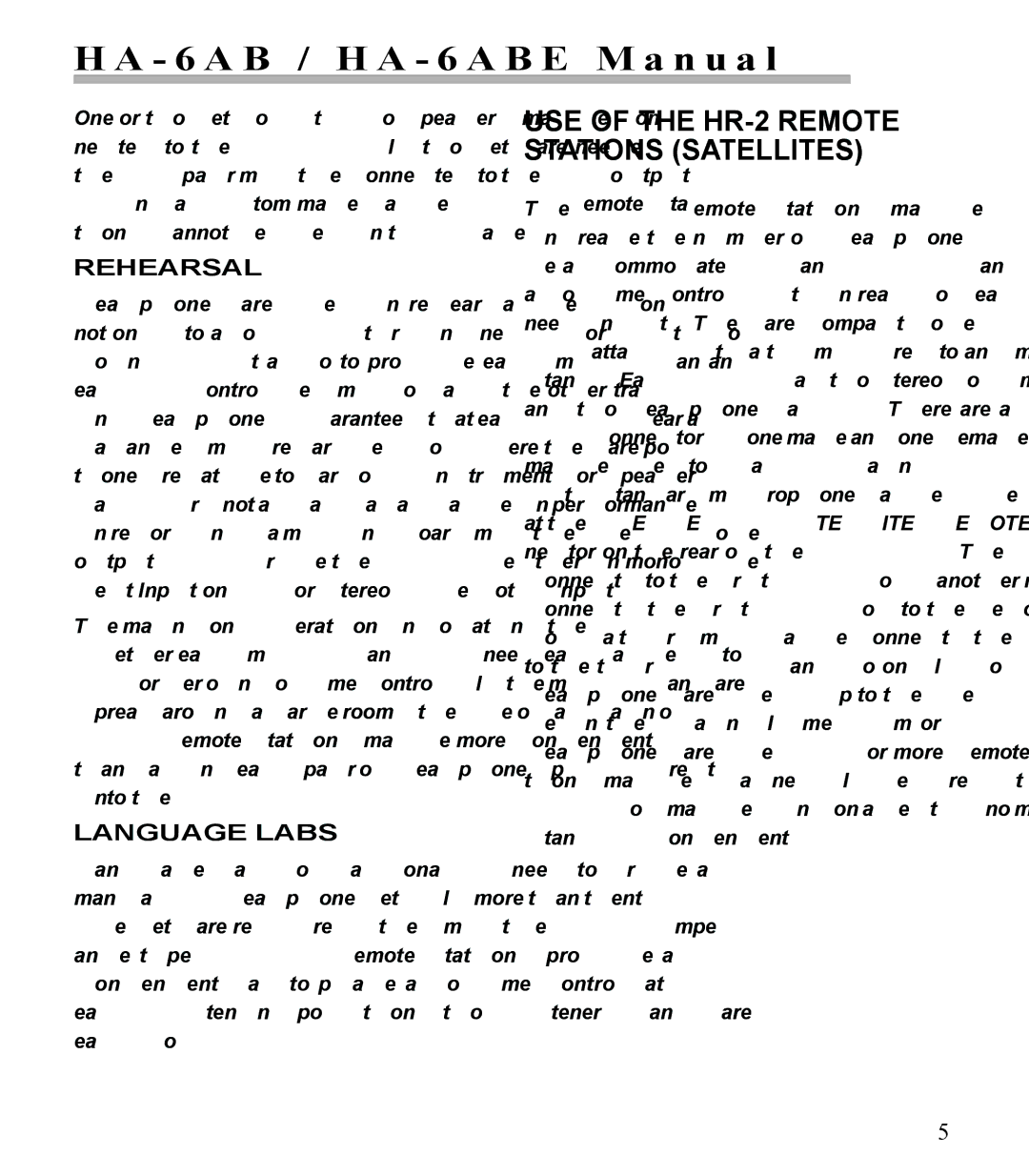 Furman Sound HA-6AB manual Rehearsal, Language Labs 