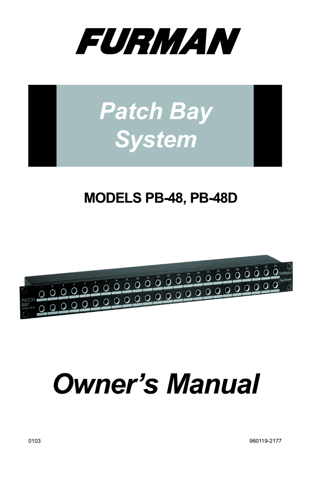 Furman Sound PB-48D manual 