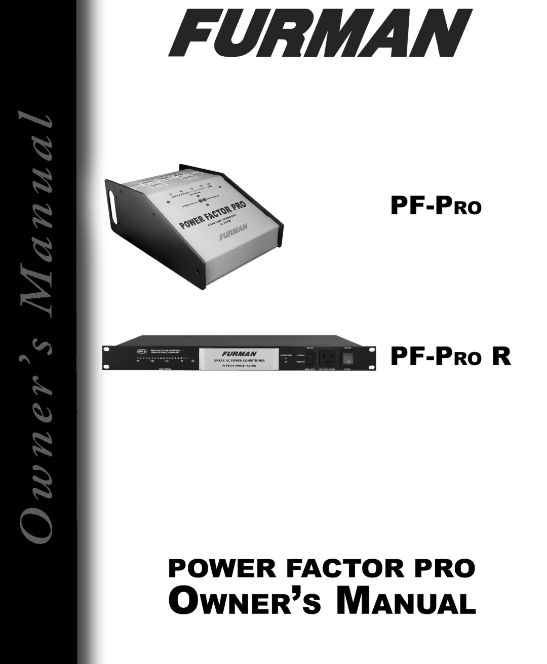 Furman Sound PF-Pro, PF-Pro R manual Power factor pro manual 