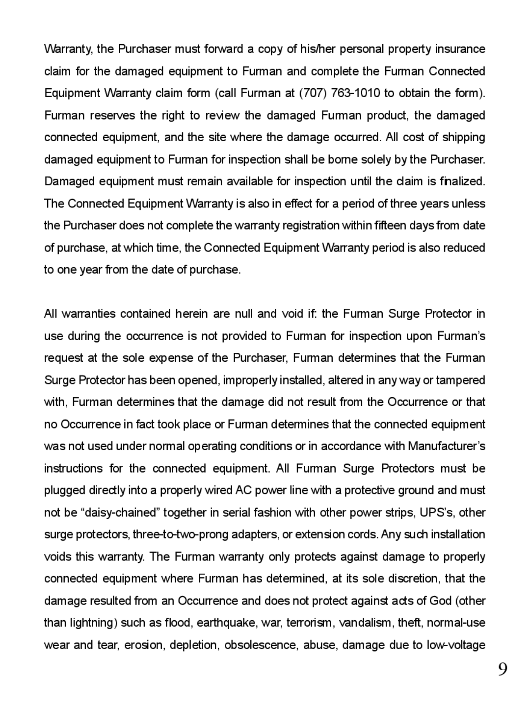 Furman Sound PST-8 owner manual 