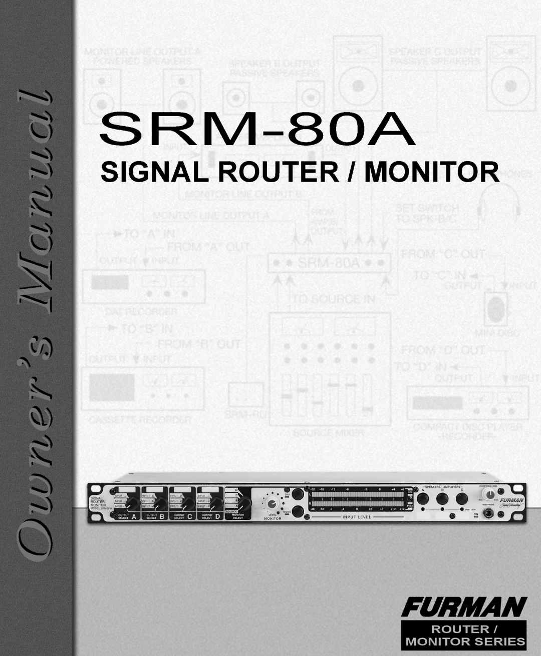 Furman Sound SRM-80A owner manual SRM 80A / E Signal ROUTER/MONITOR 