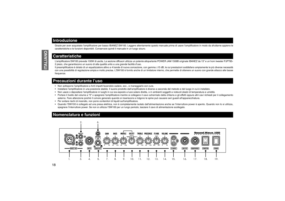 Furuno 100 manual Italiano, Introduzione, Caratteristiche, Precauzioni durante l’uso, Nomenclatura e funzioni 