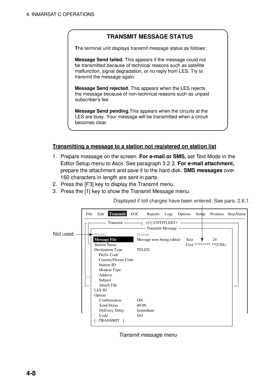 Furuno 16 manual Transmit Message Status 